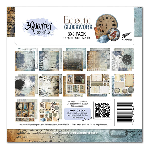 Eclectic Clockwork 8x8 Paper Pack