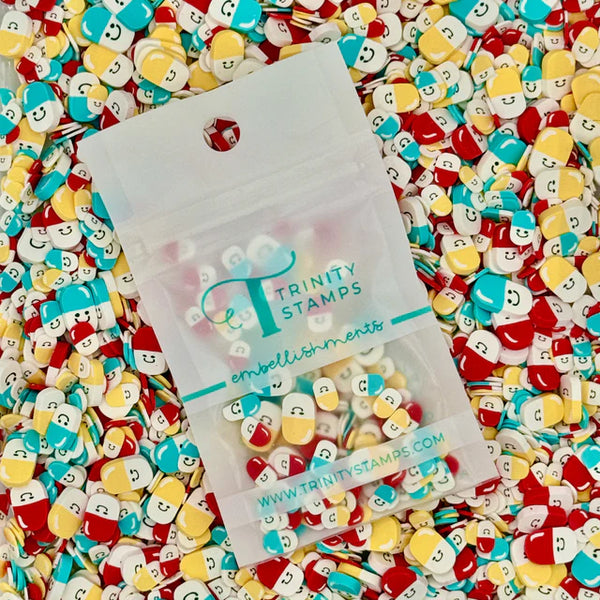 Happy Pills Clay Embellishments