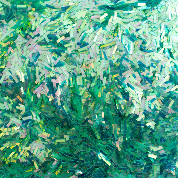 Green Gleam Chunky Shreds Flat Confetti Embellishments