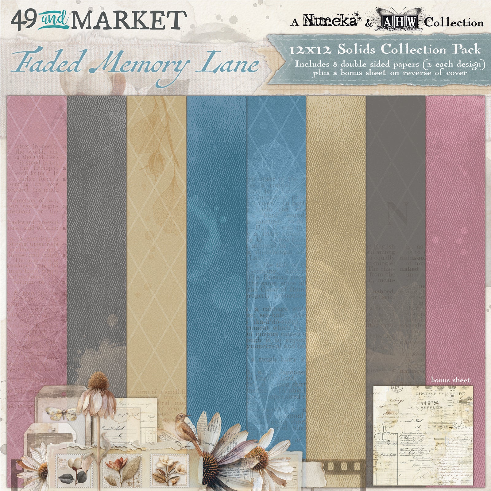 Faded Memory Lane 12x12 Solids Pack