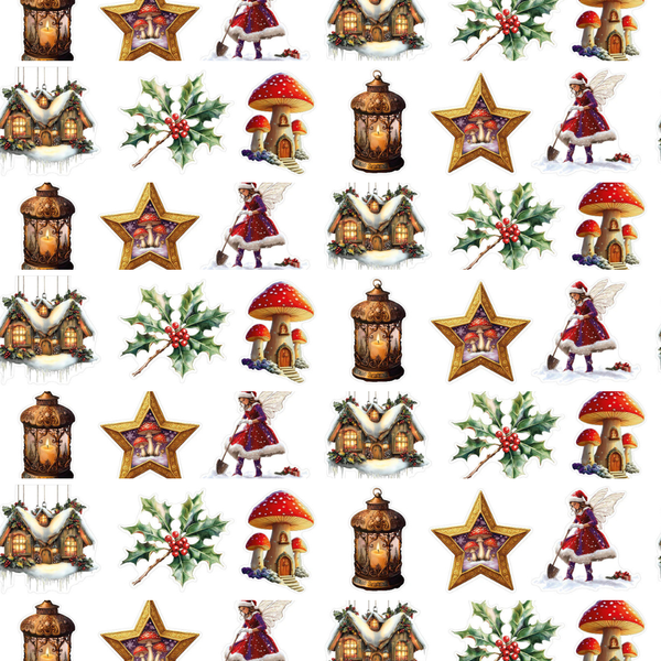 Fairy Christmas Clear Kiss-Cut PET Stickers