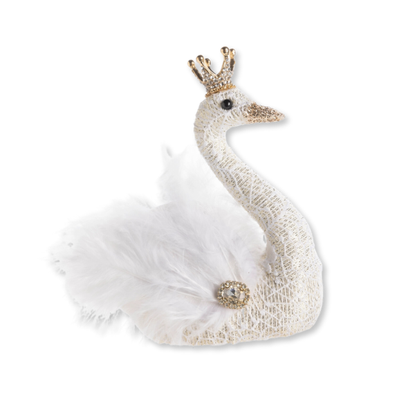 Feathers + Lace Swan Ornament