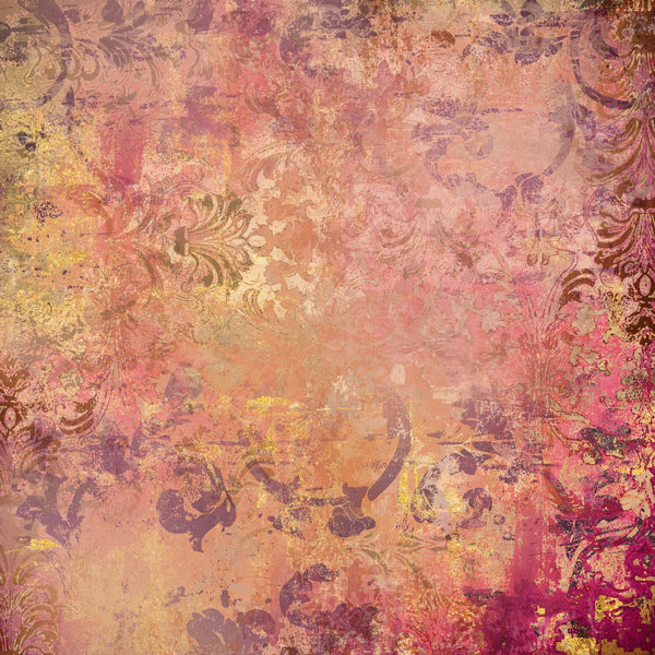 Light Distressed Damask 12x12 Gold Foil Paper Pad
