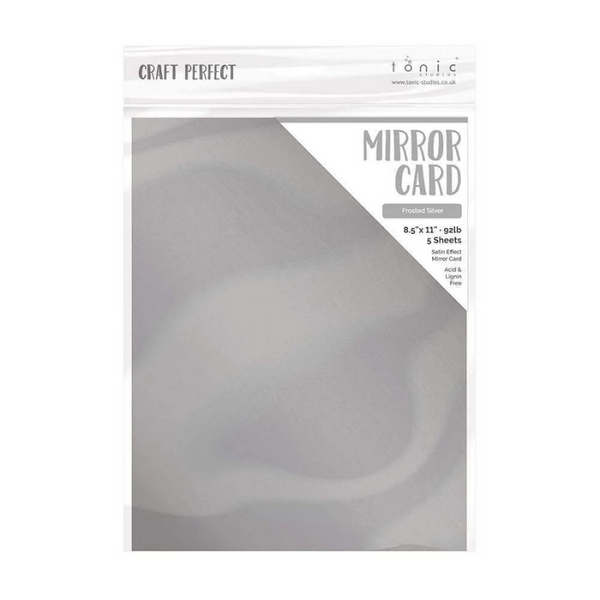 Frosted Silver Satin Mirror Cardstock | 8.5x11 {5pk}