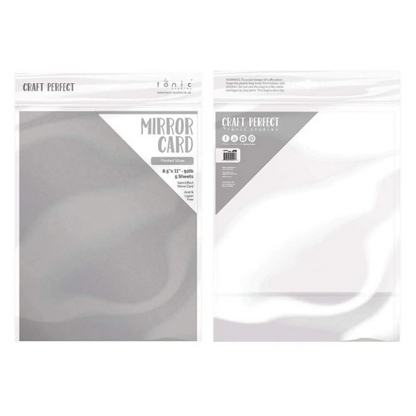 Frosted Silver Satin Mirror Cardstock | 8.5x11 {5pk}