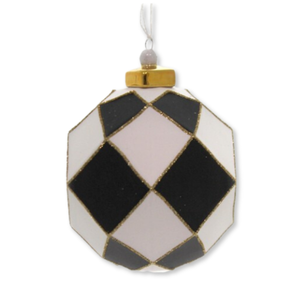 Black and White Geometric Bauble