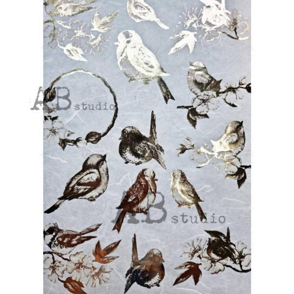 Gilded Birds A4 Rice Paper