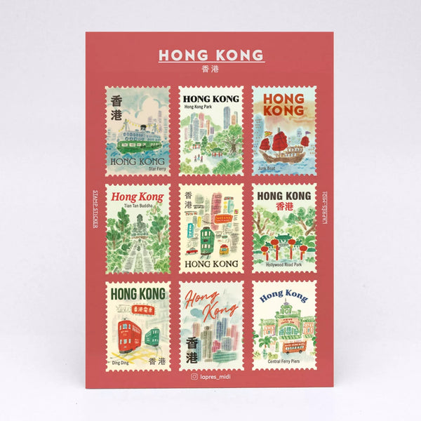 Travel Destinations Postage Stamp Sticker Sheets | L'après-midi