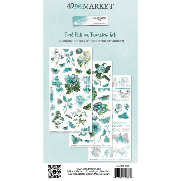 Teal 6x12 Rub-ons | Color Swatch