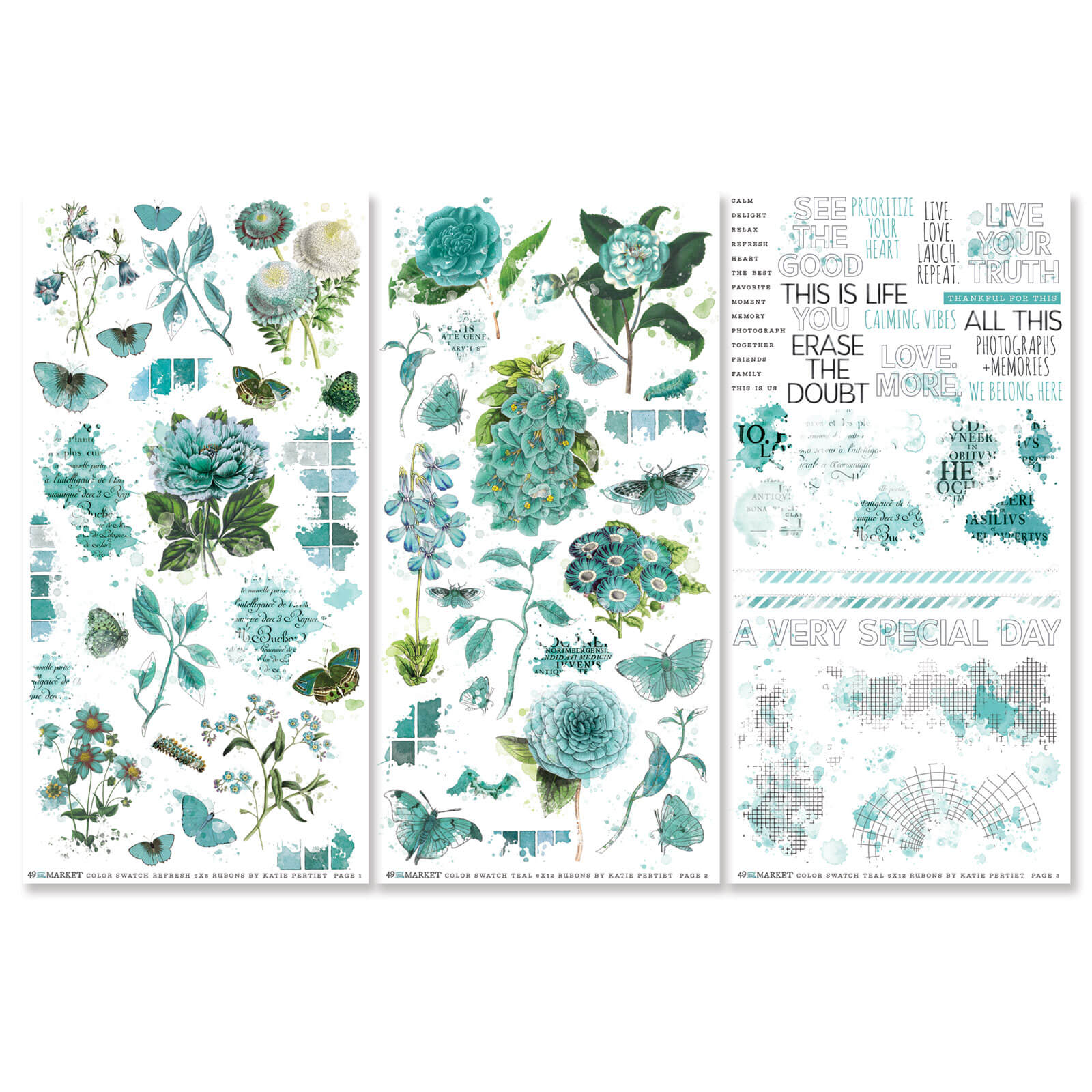 Teal 6x12 Rub-ons | Color Swatch