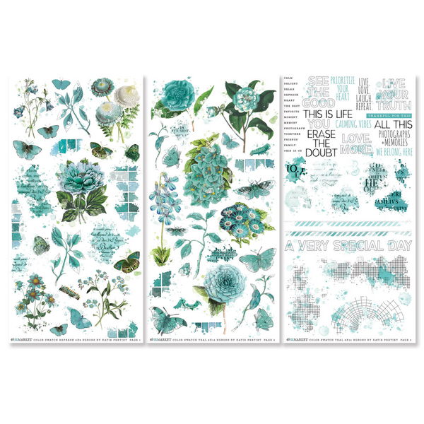 Teal 6x12 Rub-ons | Color Swatch