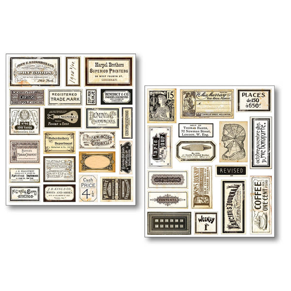 Vintage Scripts Mixed Media Sticker Set