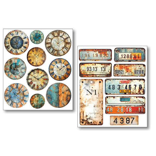 Grungy Tags Mixed Media Sticker Set