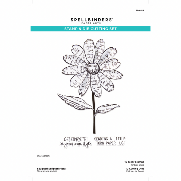 Sculpted Scripted Floral Stamp + Die Set