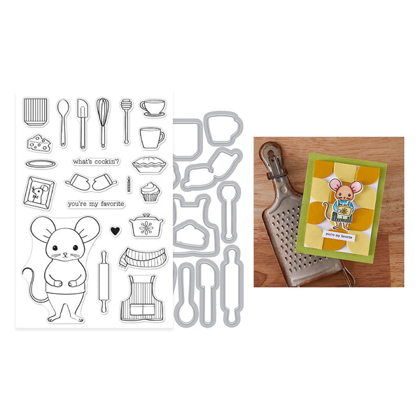 What’s Cookin’? Stamp / Stamp + Cut Set | Retro Kitchen