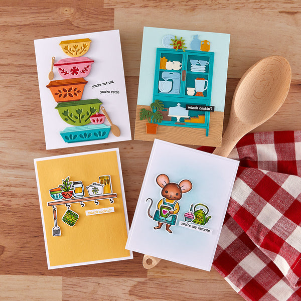 What’s Cookin’? Stamp / Stamp + Cut Set | Retro Kitchen