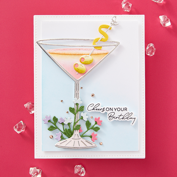 Olive Martinis Etched Dies | Happy Hour