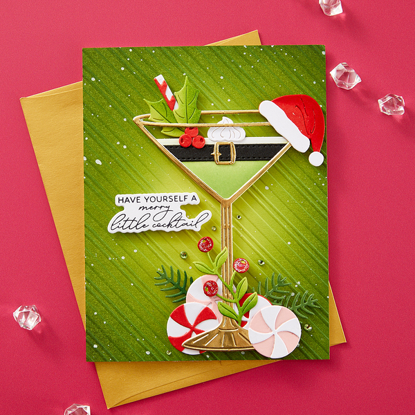 Christmas Cocktails Etched Dies | Happy Hour