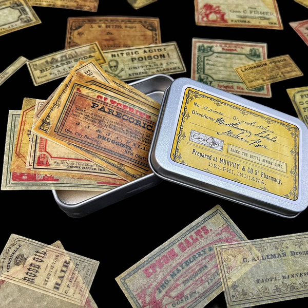 Apothecary Labels Sticker Tin