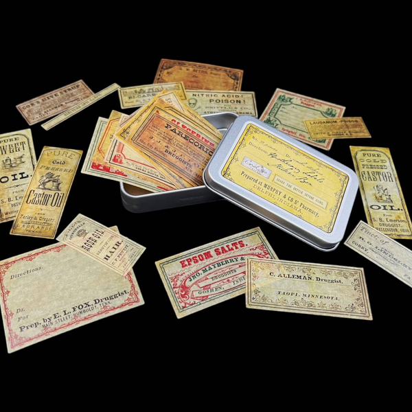 Apothecary Labels Sticker Tin