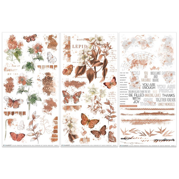 Terra Cotta Rub-On Transfer Set | Color Swatch