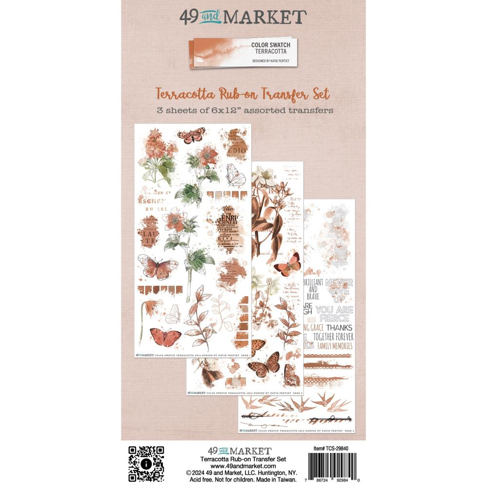 Terra Cotta Rub-On Transfer Set | Color Swatch