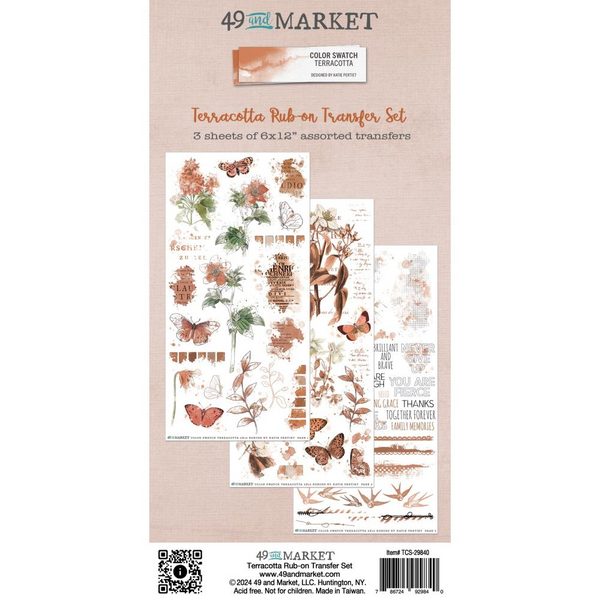 Terra Cotta Rub-On Transfer Set | Color Swatch