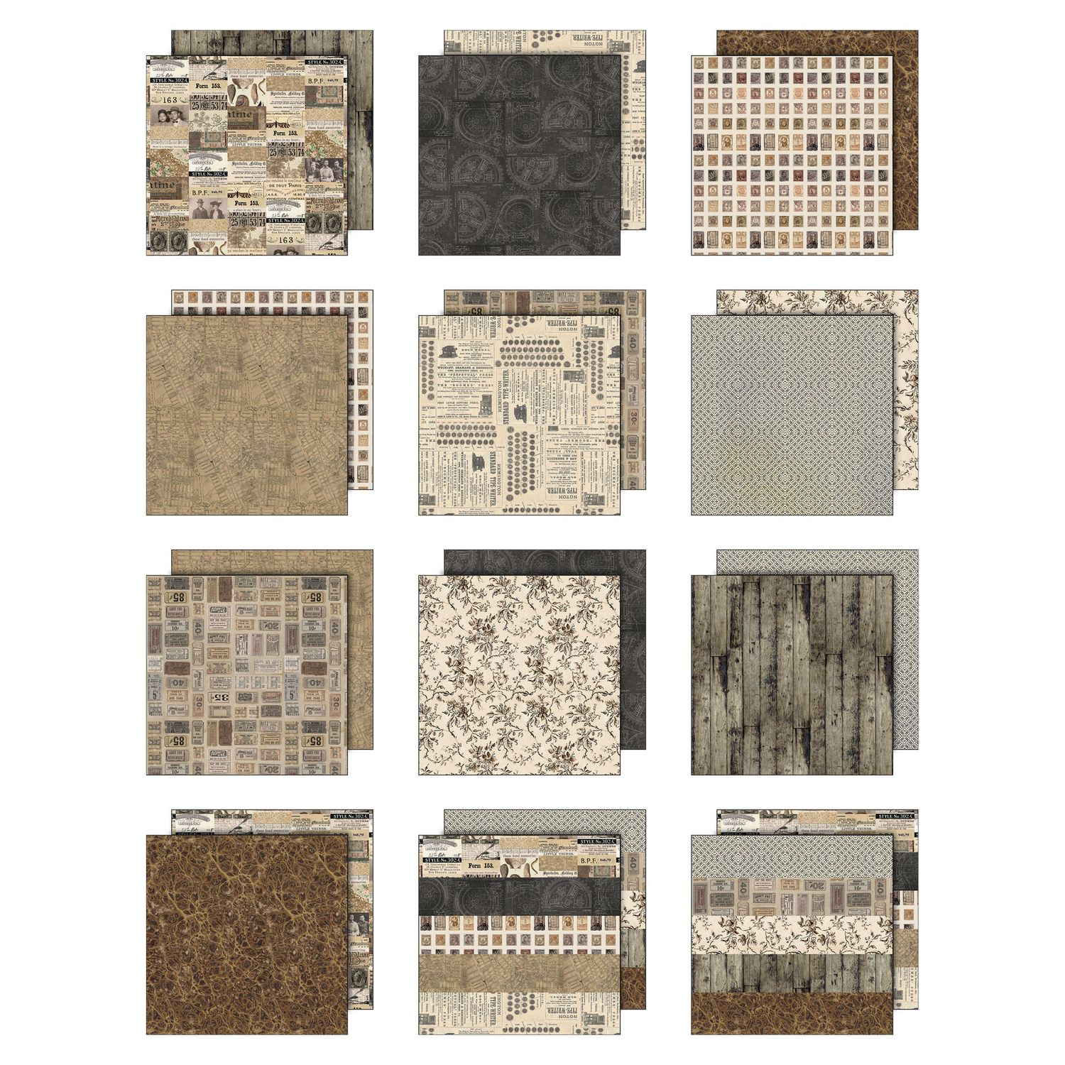 Palette Collection: Neutrals | 12x12 Double-Sided Cardstock Paper Pack | idea-ology