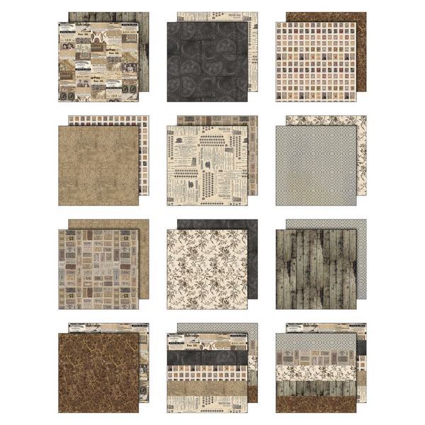 Palette Collection: Neutrals | 8x8 Double-Sided Cardstock Paper Pack | idea-ology