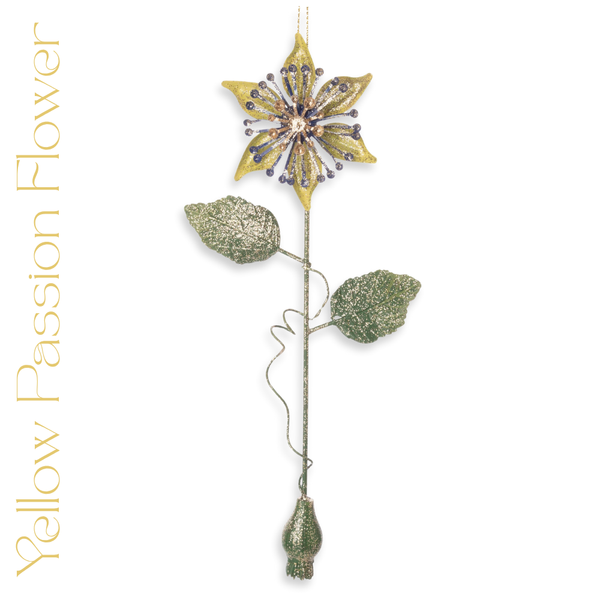 Flower Ornaments with Glittered Stems