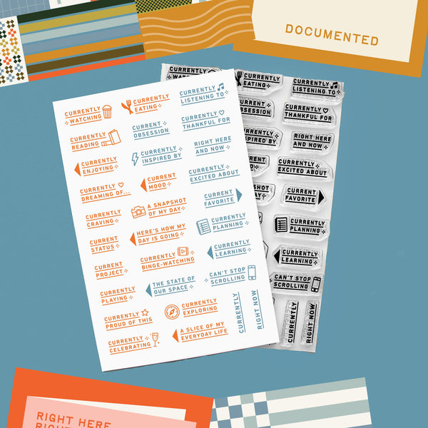 Currently Prompts 4x6 Clear Stamp Set {Throwback!}