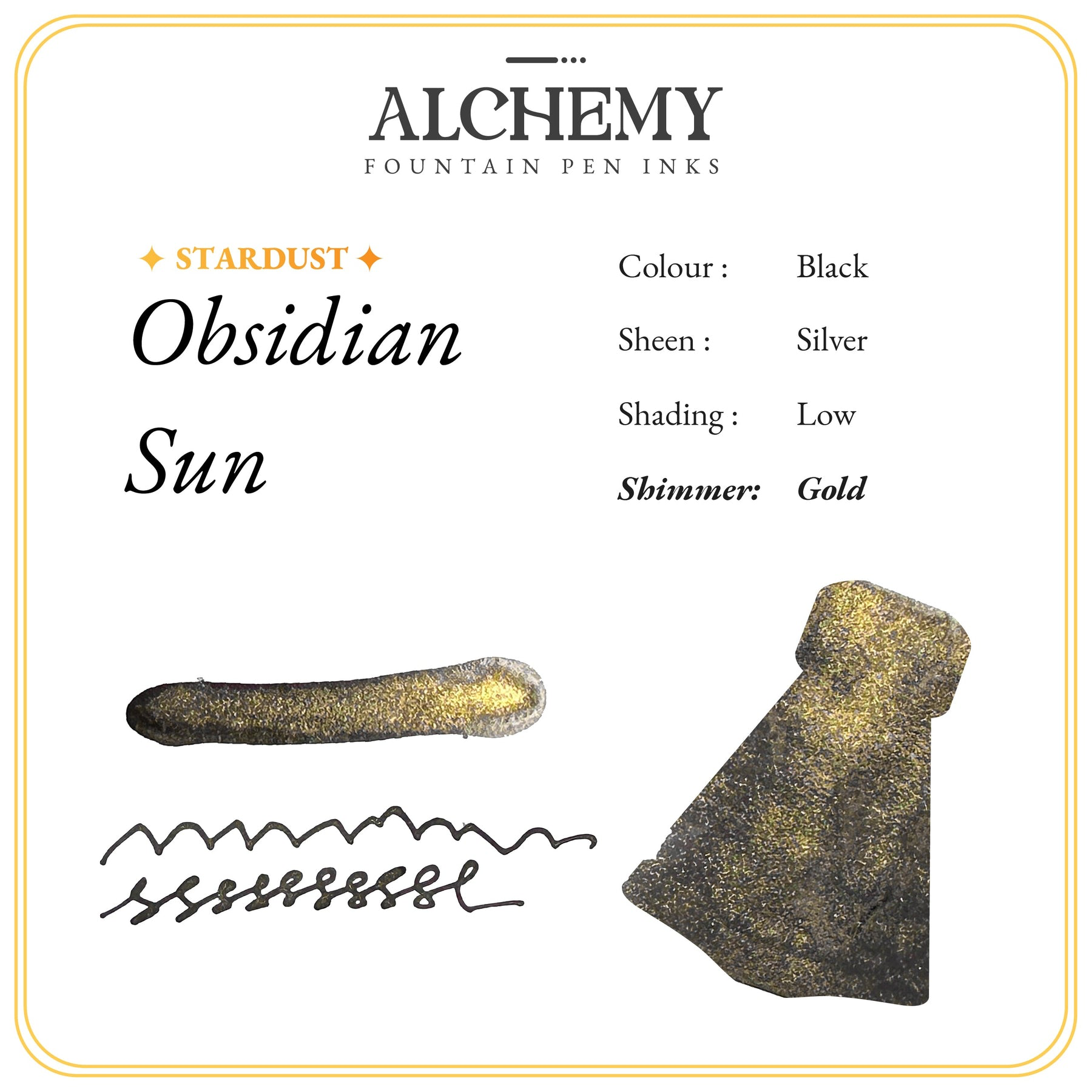 Obsidian Sun Stardust Fountain Pen Ink | Endless Alchemy