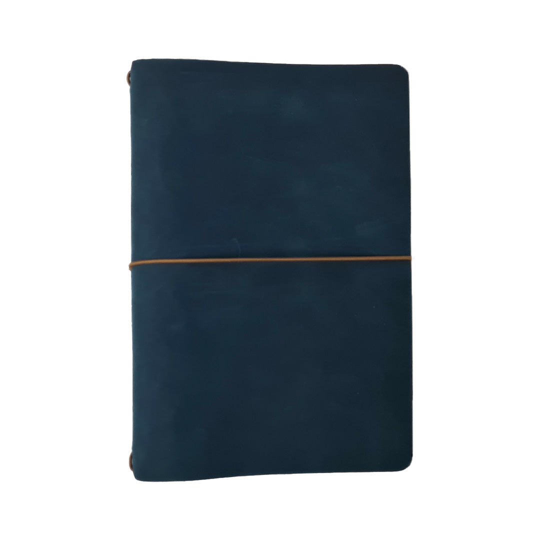 Blue Leather Endless Explorer Refillable Journal w/ Regalia Paper