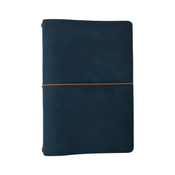 Blue Leather Endless Explorer Refillable Journal w/ Regalia Paper