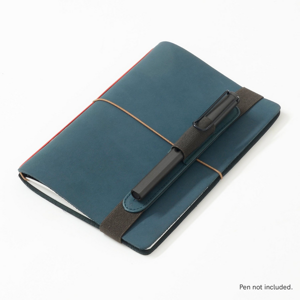 Blue Leather Endless Explorer Refillable Journal w/ Regalia Paper