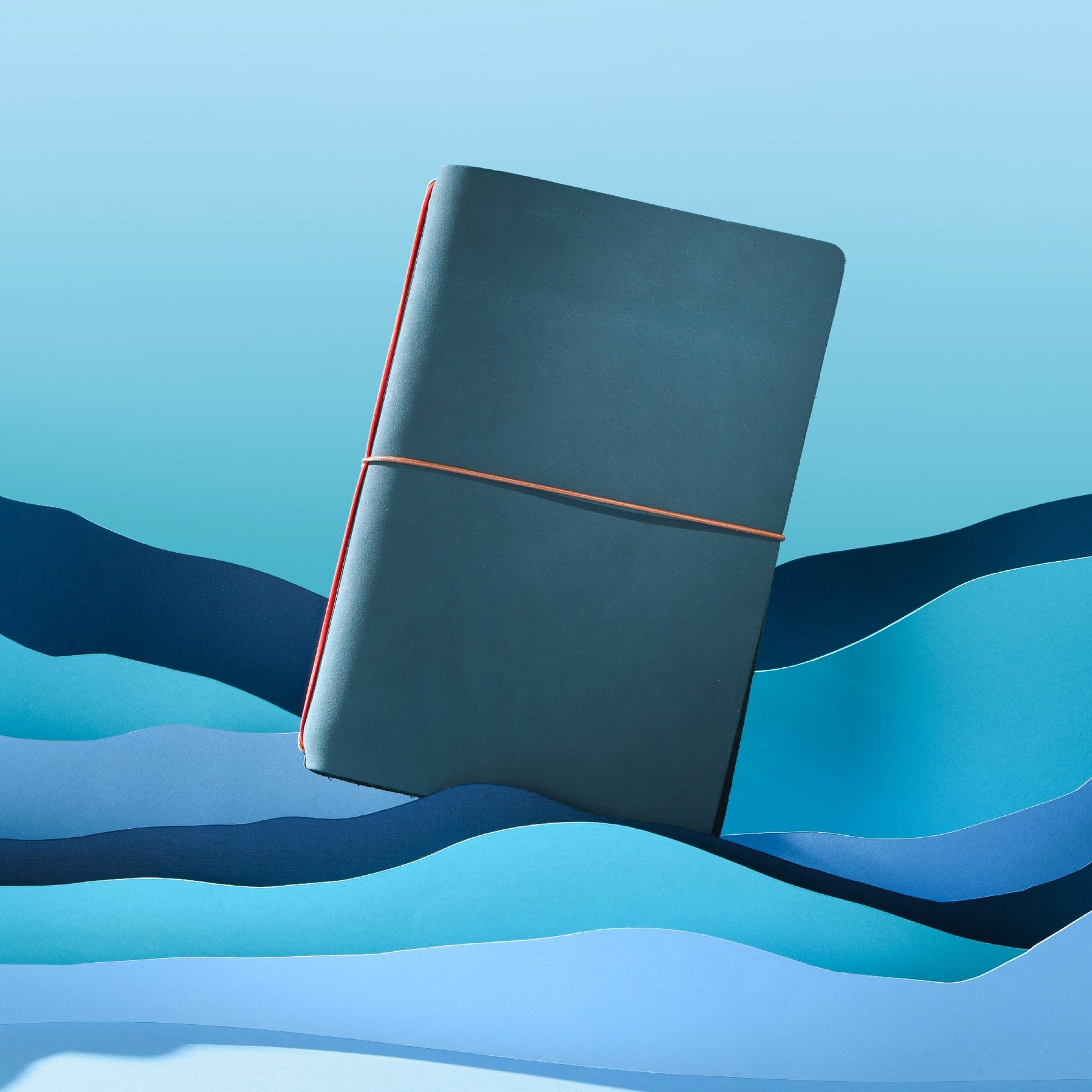 Blue Leather Endless Explorer Refillable Journal w/ Regalia Paper