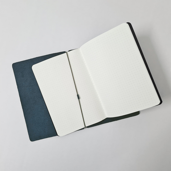 Blue Leather Endless Explorer Refillable Journal w/ Regalia Paper