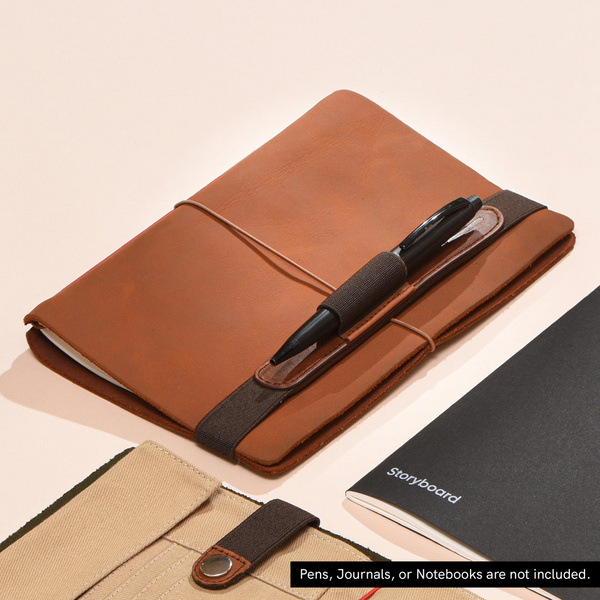 Brown Leather Open-Type Pen Loop