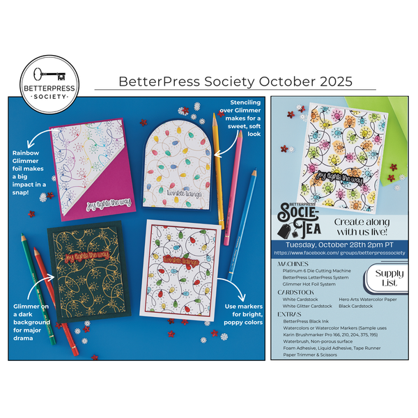 Twinkle Tidings Press Plate + Die Set + Layering Stencil | BetterPress Society October 2025