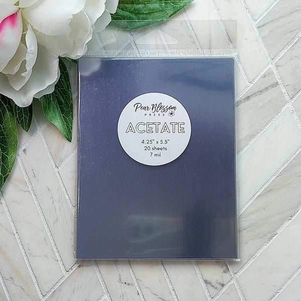 Clear Heavyweight Acetate A2 Sheets 20pk