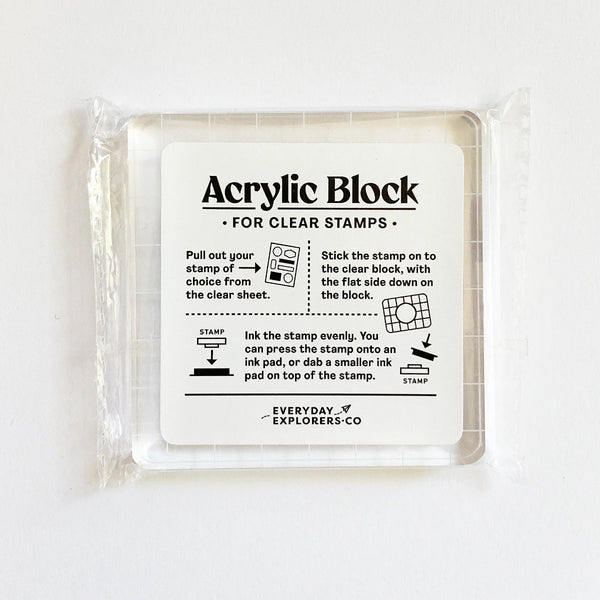 Acrylic Stamping Block | 3x3 w/ Grid