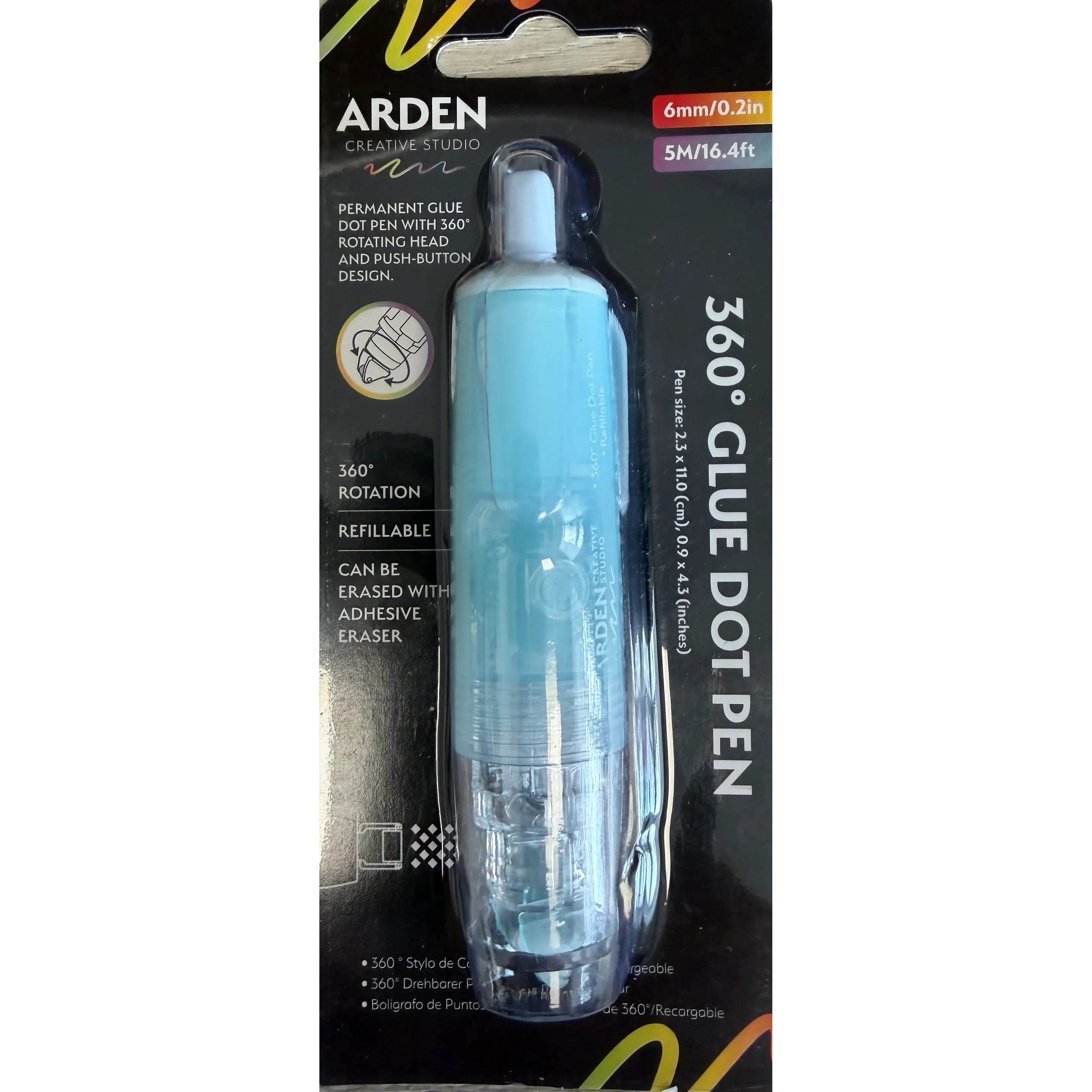 Glue Dot Tape Pen | Retractable + 360° Swivel + Refillable!