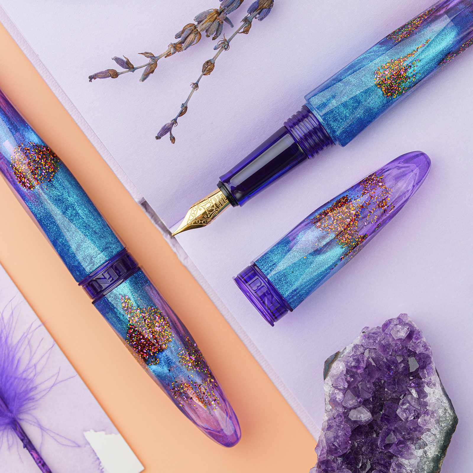 Amethyst Tide Briolette Fountain Pen
