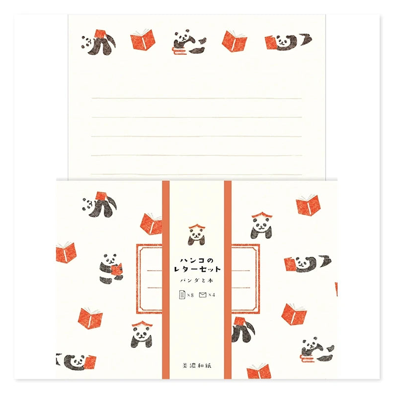 Panda & Book Hanko Letter Set