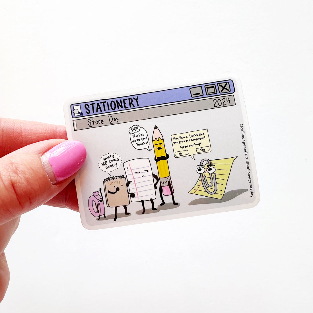 The Paper People and Clippy Vinyl Sticker | Stationery Store Day 2026