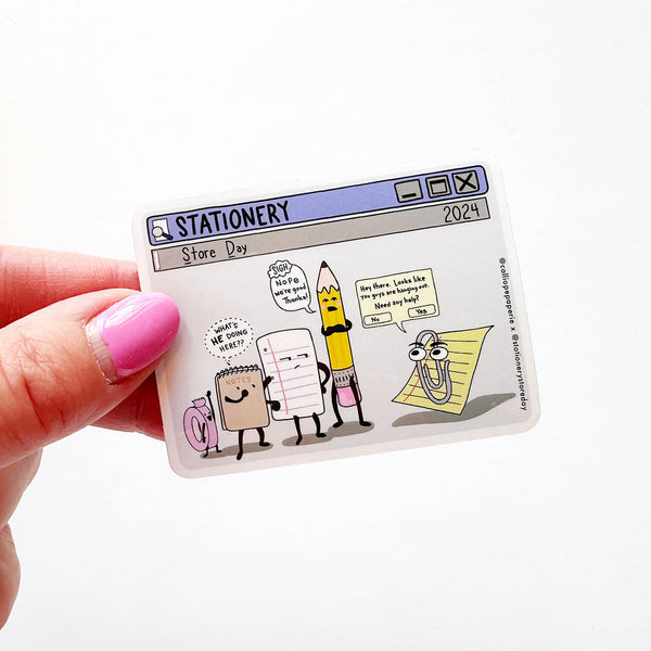 The Paper People and Clippy Vinyl Sticker | Stationery Store Day 2026