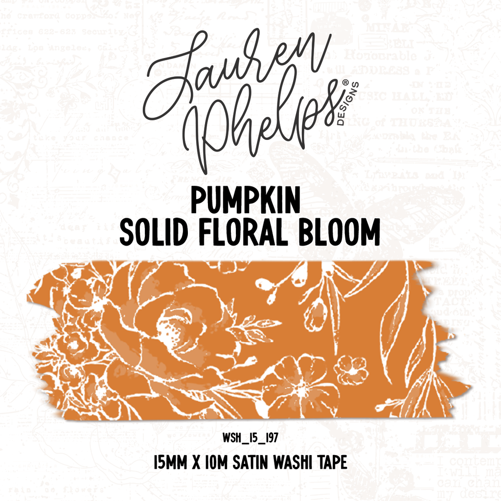 Pumpkin Solid Floral Bloom 15mm Washi