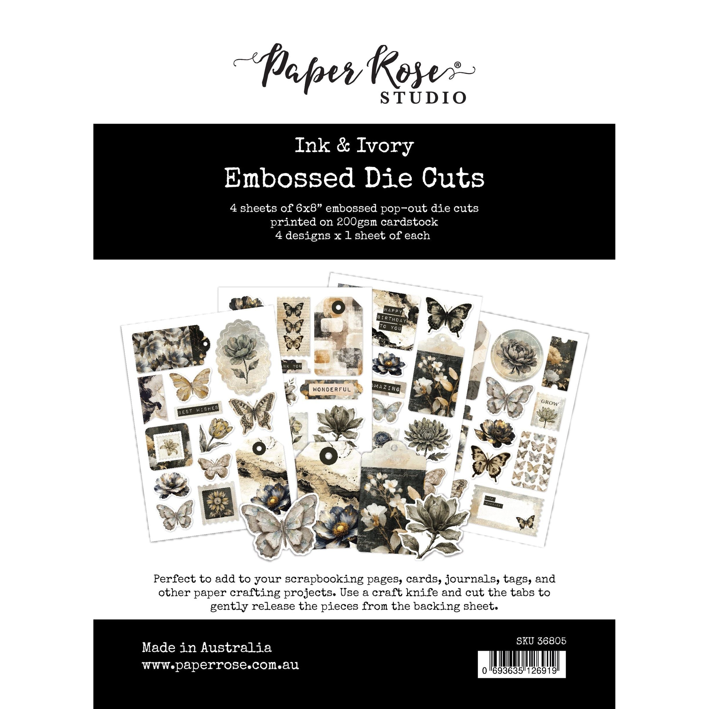Ink & Ivory 6x8 Embossed Die Cuts
