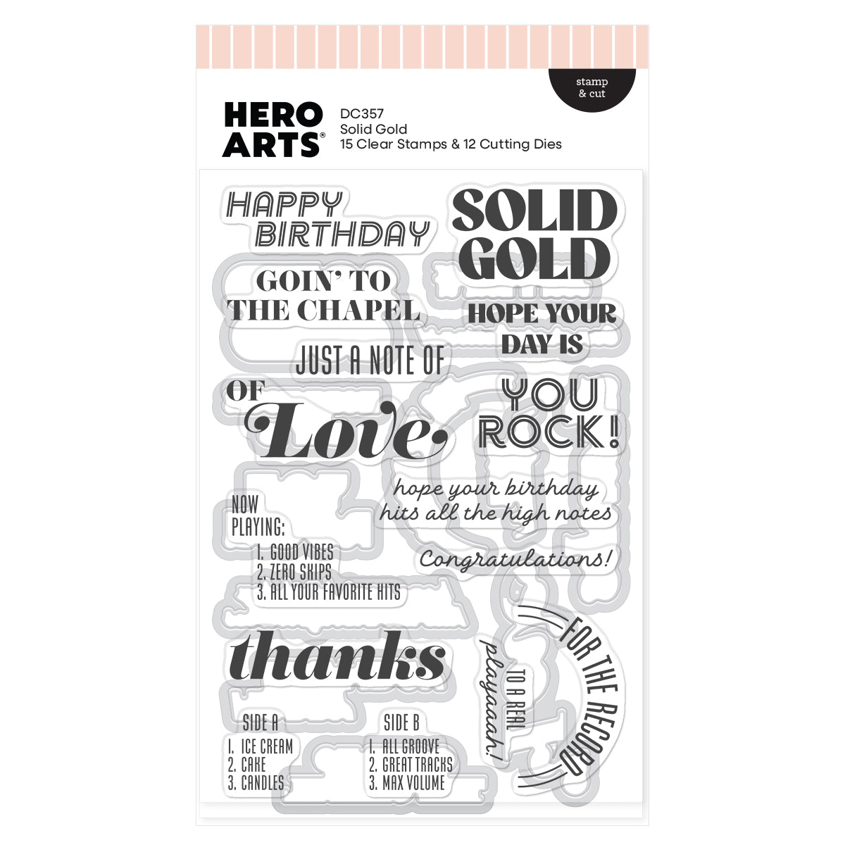 Vintage Vinyl Stamp + Cut Sentiments Bundle