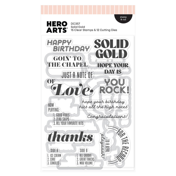 Vintage Vinyl Stamp + Cut Sentiments Bundle